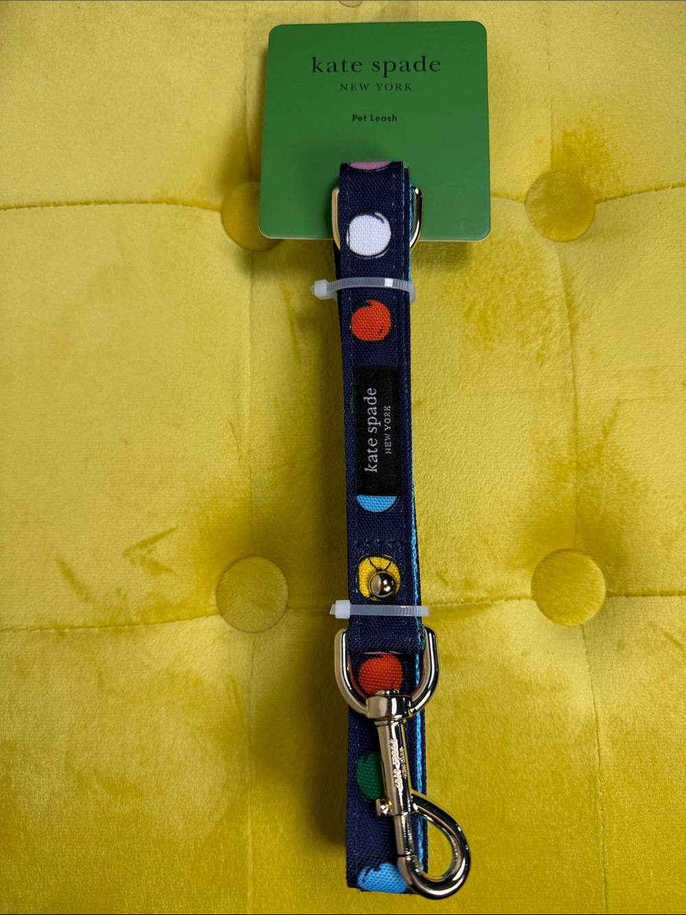 Kate Spade New York Watercolor Dot Dog Leash 54" S/M Up To 70 lbs NWT